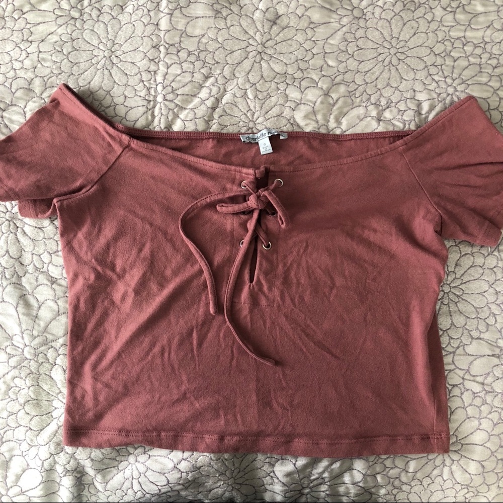 Charlotte Russe off the shoulder crop top